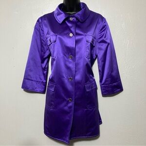 Authentic Dolce & Gabbana Purple 100% Silk Jacket IT44